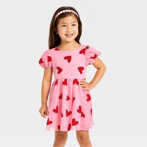 Toddler Girls' Valentine's Heart Tulle Dress | Cat & Jack | Pink | 2T